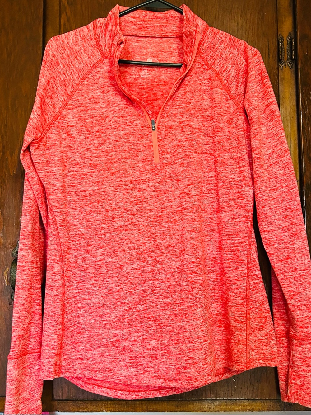 Tangerine Women’s Quarter-Zip workout Performance Top, with zipper in the back - Picture 1 of 9